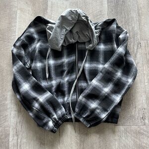 Plaid Zip-Up Hoodie Jacket